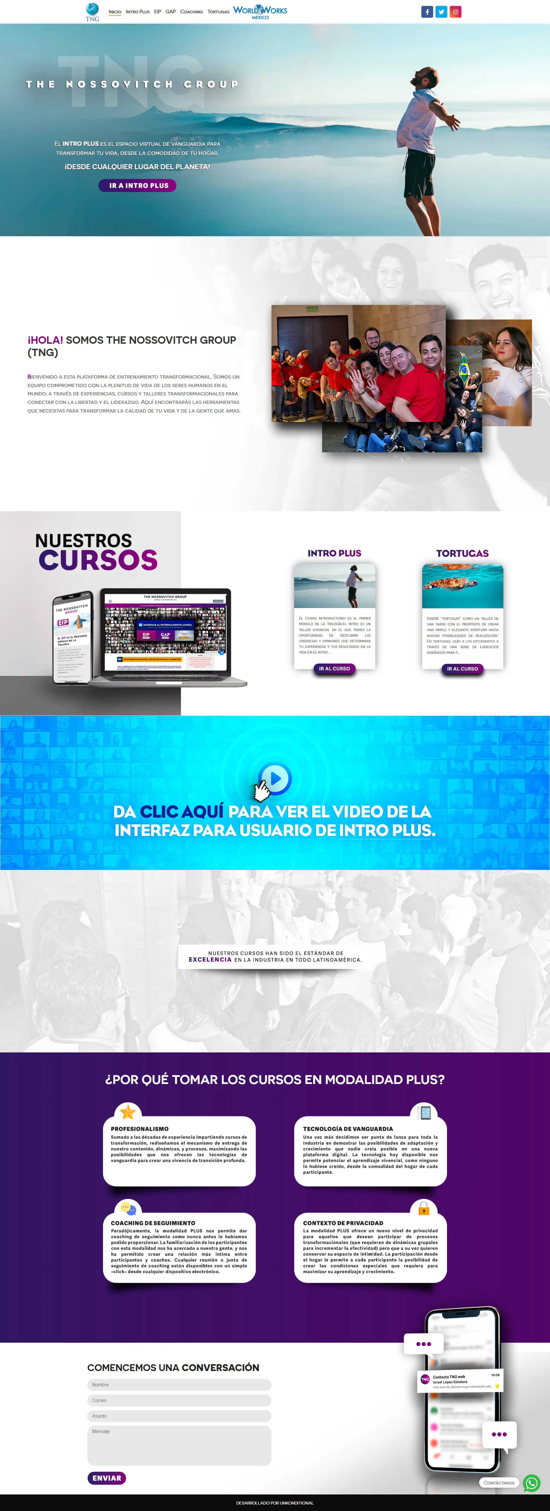 Plataforma E-Learning TNG Group — LMS Transformacional con Stripe + Zoom